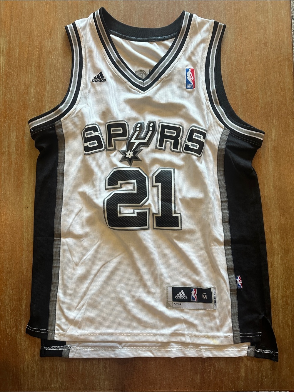adidas San Antonio Spurs #21 White and Black Jersey